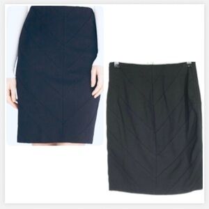 WHBM White House Black Market Instantly Slimming Black Chevron Pencil Skirt NWT